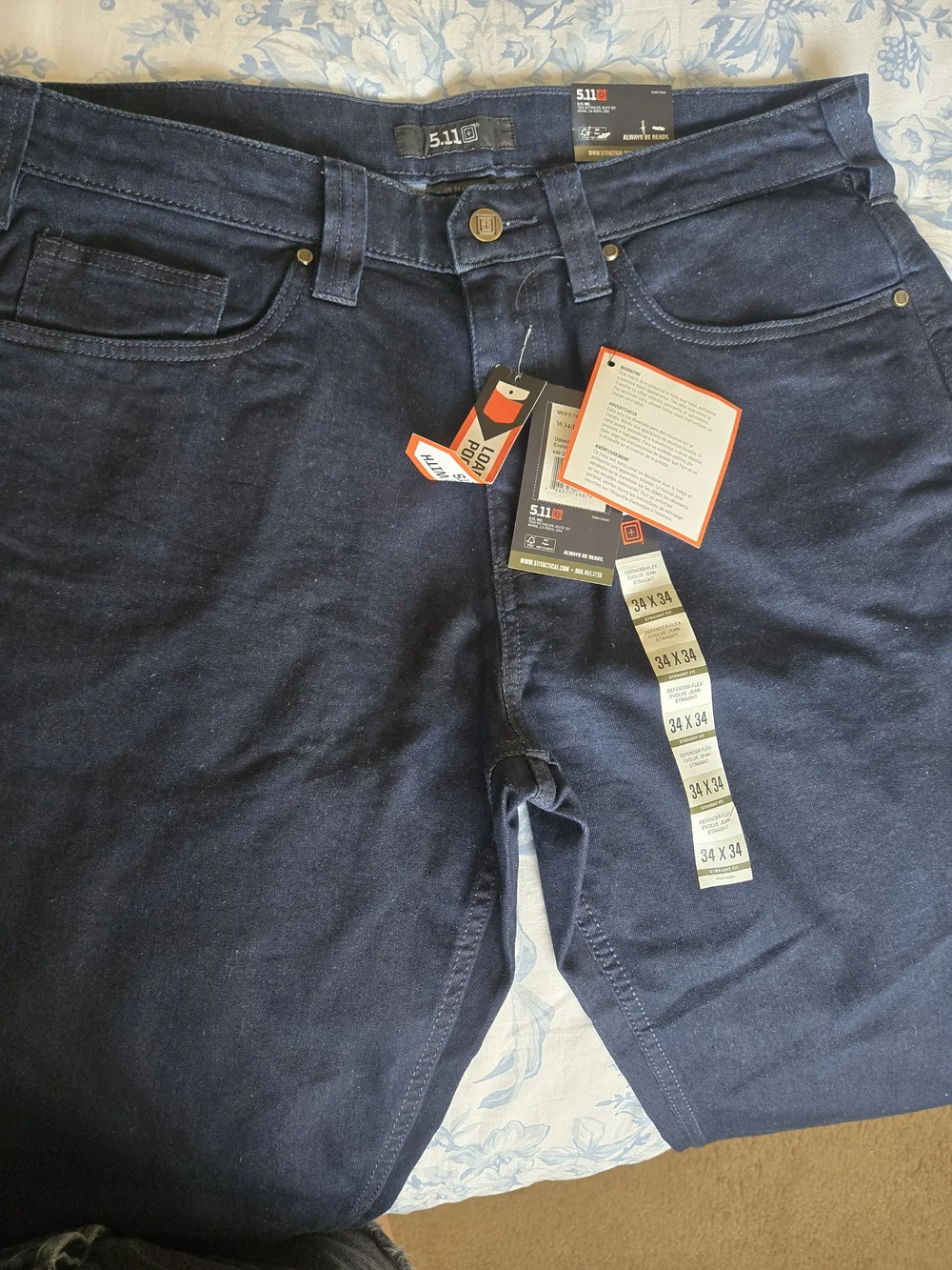 5.11 Tactical Men’s Dark Blue Tactical Jeans - 34x34 - Picture 2 of 5